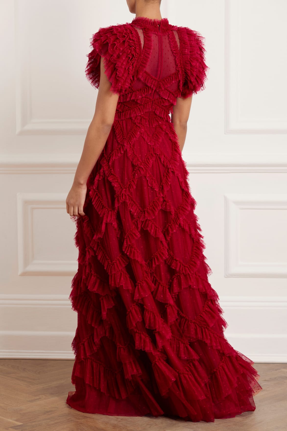 Genevieve Ruffle Gown – Red | Needle & Thread
