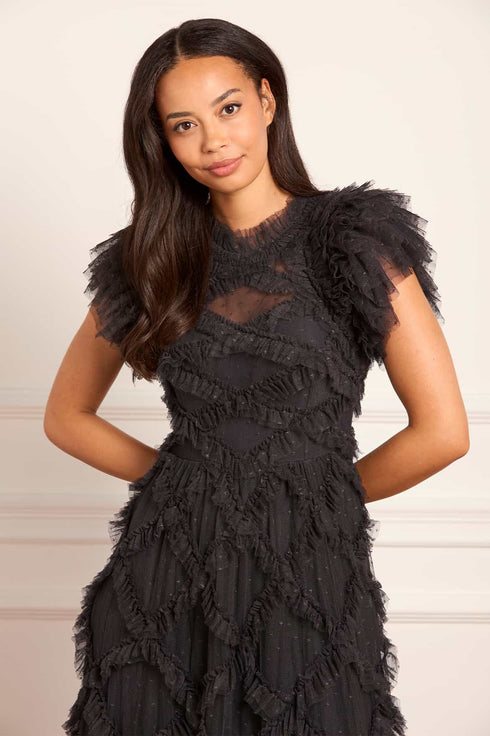 Genevieve Ruffle Gown Used Needle And Thread Dress Genevieve Ruffle Gown Black Needle Thread Genevieve Ruffle Gown Used Needle And Thread Dress Genevieve Ruffle Gown Black Needle Thread