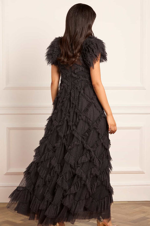 Genevieve Ruffle Gown Black | Needle & Thread Genevieve Ruffle Gown Black | Needle & Thread