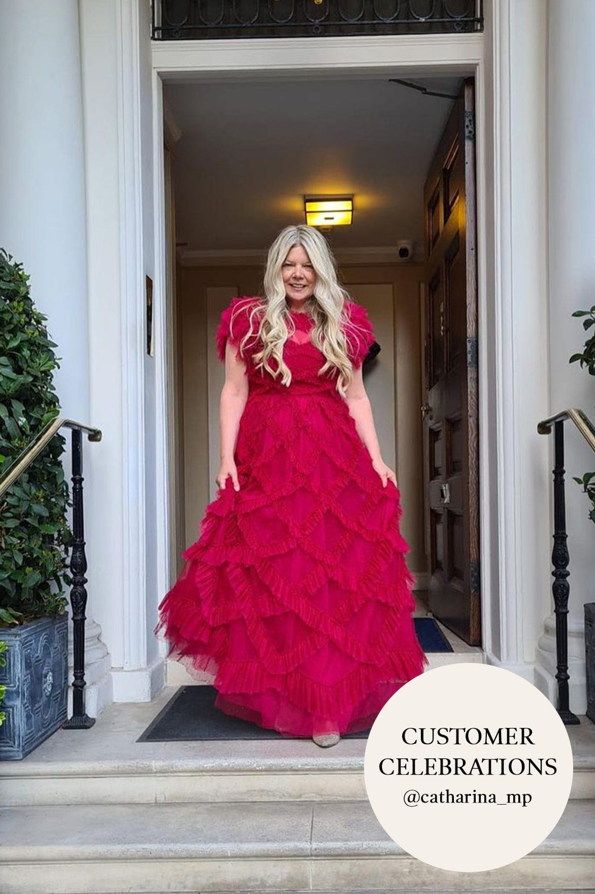 Genevieve Ruffle Gown Red | Needle & Thread Genevieve Ruffle Gown Red | Needle & Thread