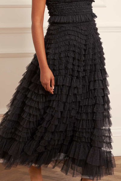 é zipper tulle frill skirt （2color） | épine