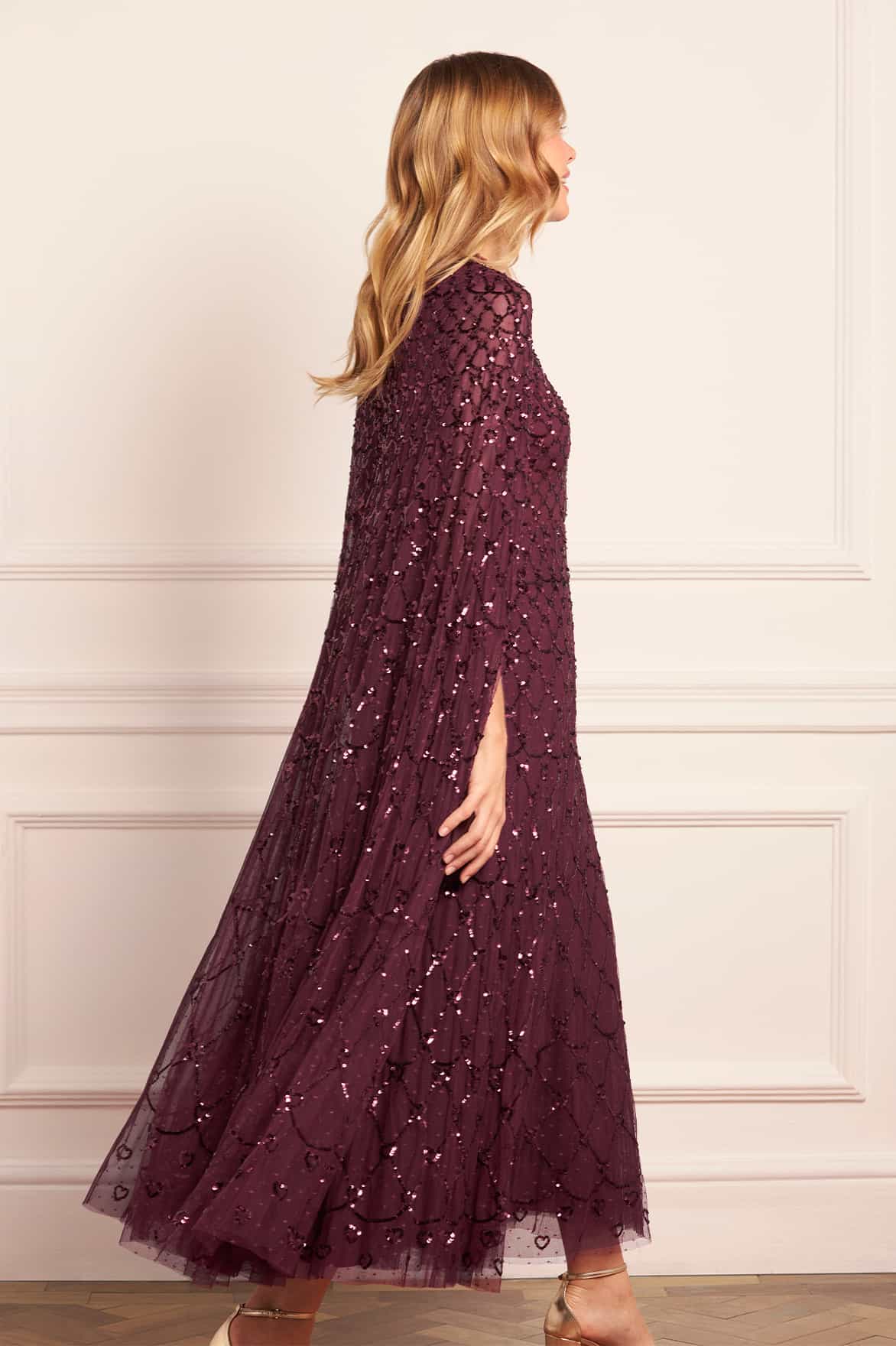 Heart Lattice Ankle Gown Purple | Needle & Thread Heart Lattice Ankle Gown Purple | Needle & Thread