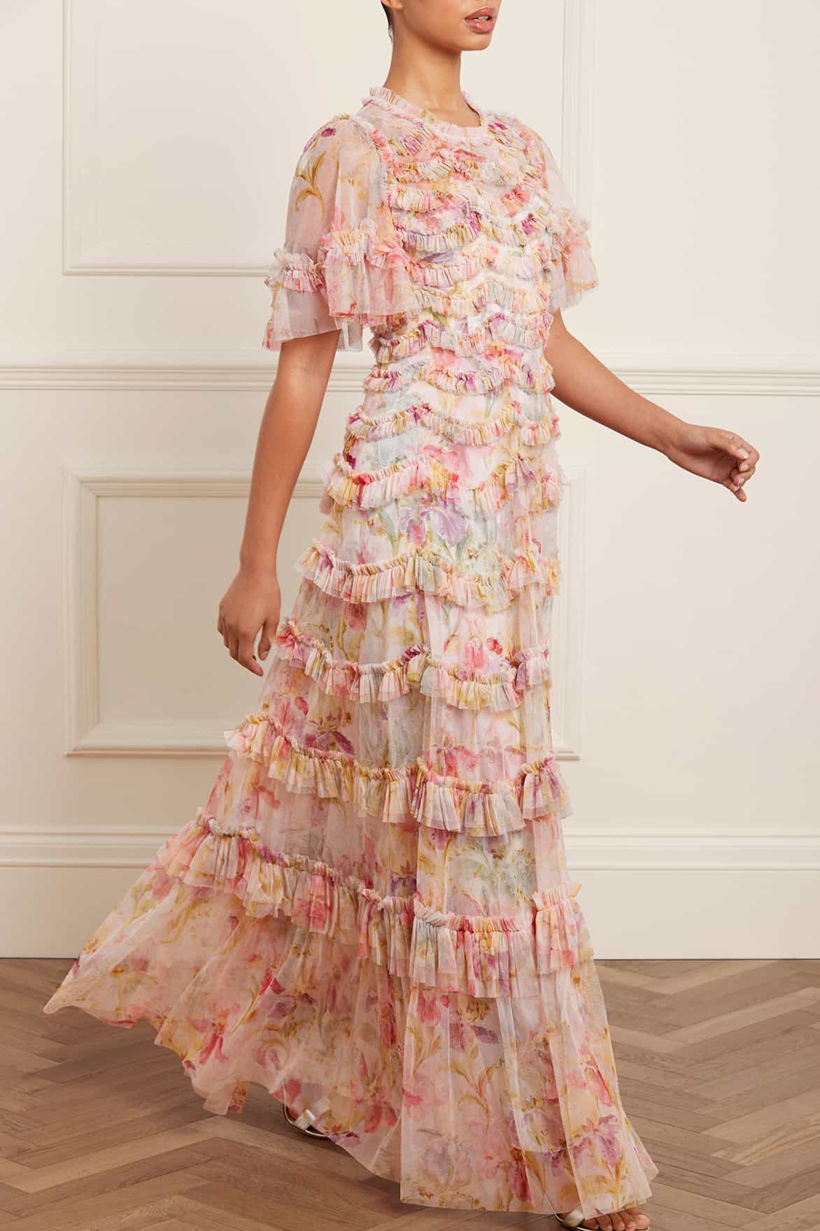 Iris Ruffle Gown – Multi | Needle & Thread