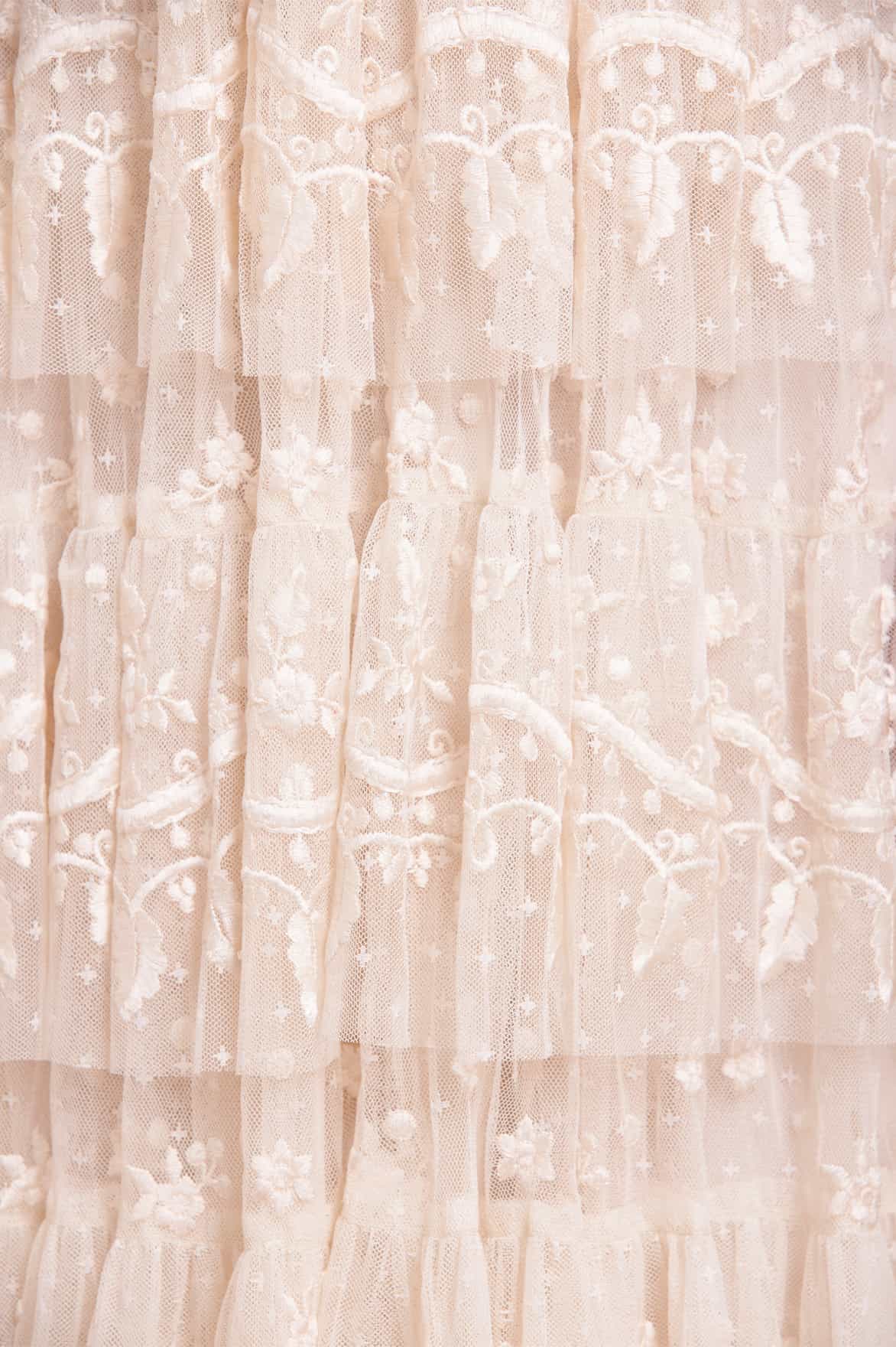 needle & thread embroidered lace tiered maxi dress in ivory Needle & Thread Embroidered Lace Tiered Maxi Dress In Ivory Buy Now