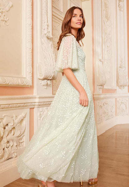 LEILADOTV-NECKCAPEANKLEGOWN-