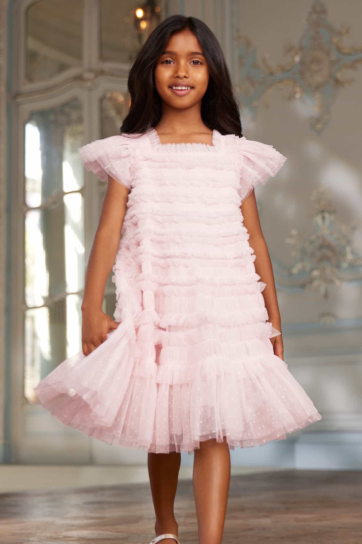 Lisette Kids Dress Pink | Needle & Thread Lisette Kids Dress Pink | Needle & Thread