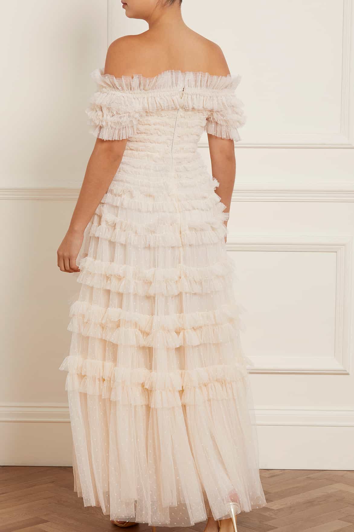 Lisette Ruffle Off Shoulder Gown – Cream Lisette Ruffle Off Shoulder Gown – Cream