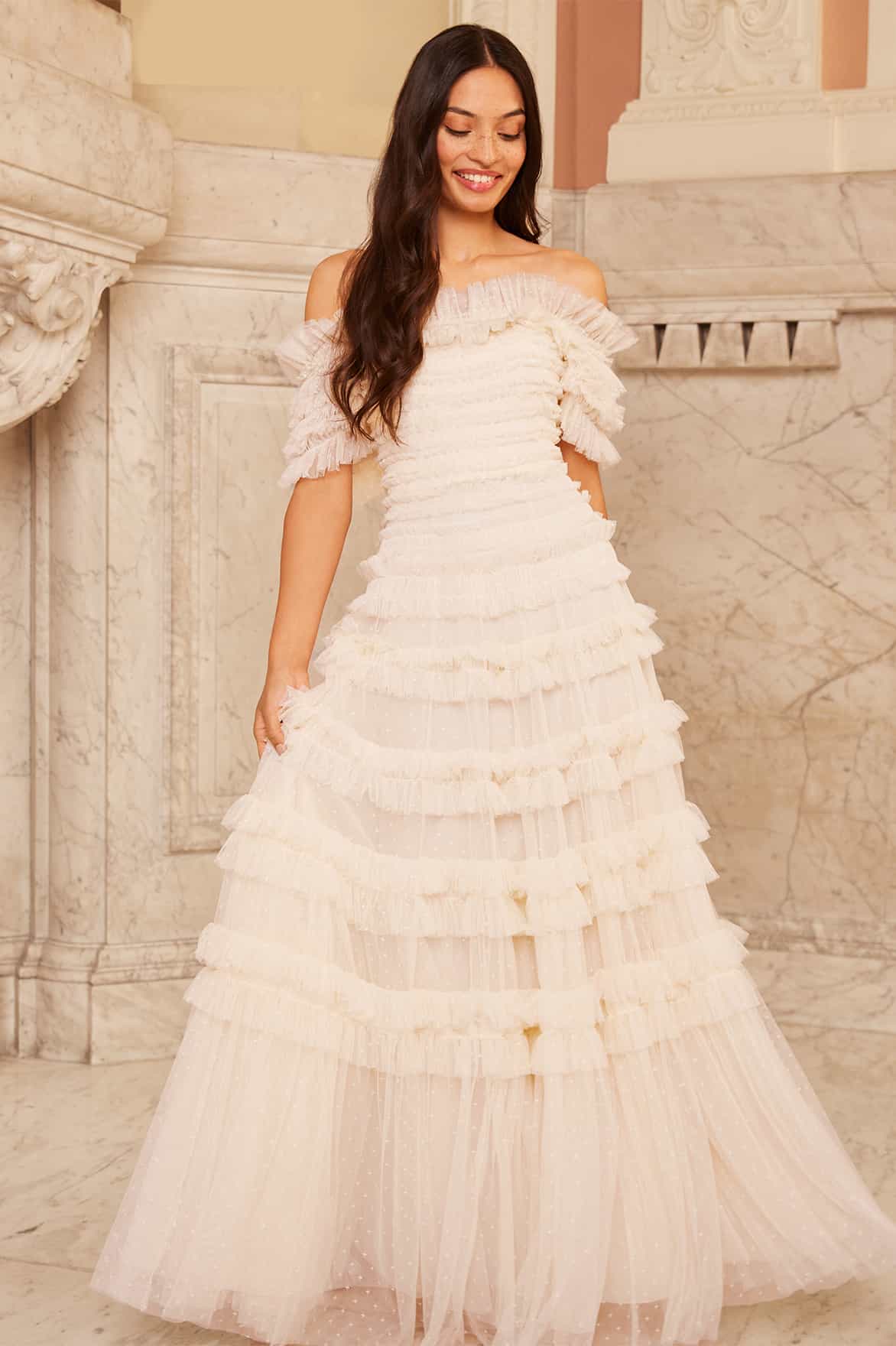 Lisette Ruffle Off Shoulder Gown Lisette Ruffle Off Shoulder Gown