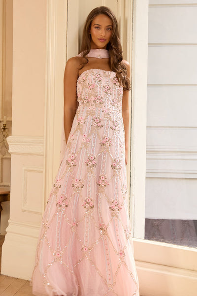 Lovers Lace Strapless Gown