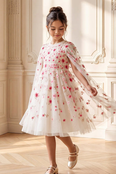 Lea Ditsy Cape Kids Dress