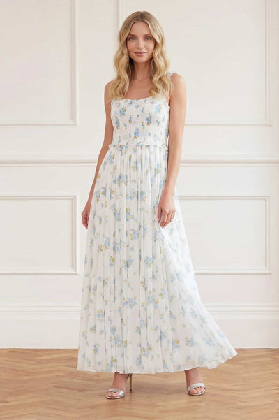 Magnolia Ditsy Chiffon Smocked Cami Ankle Gown