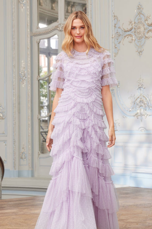 Embellished Needle and Thread Lilac Gown in Paris