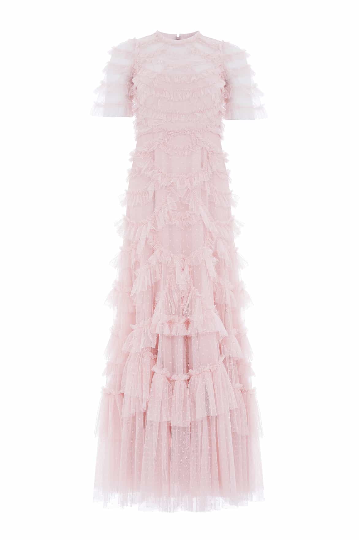Marilla Ruffle Gown – Pink | Needle & Thread