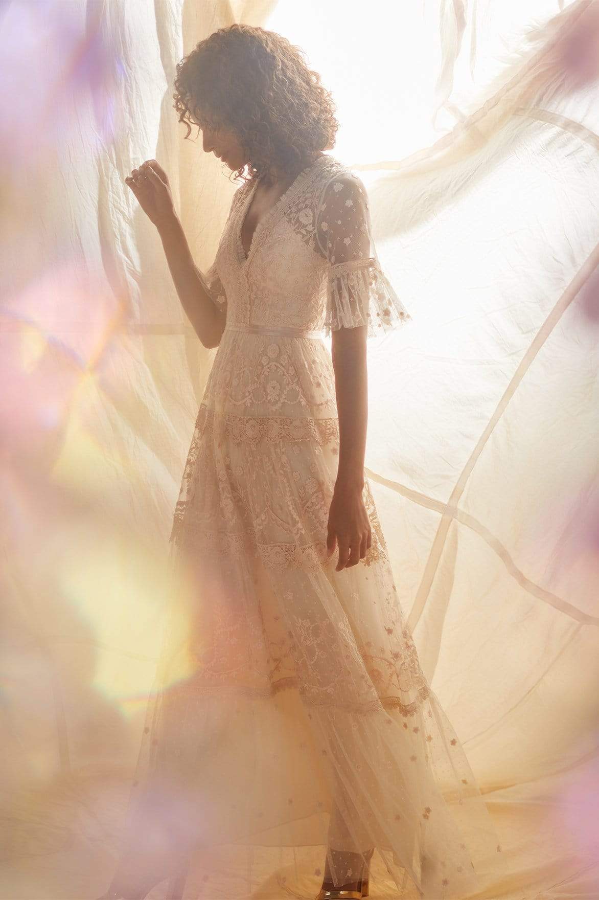 Midsummer Lace Gown – Champagne | Needle & Thread