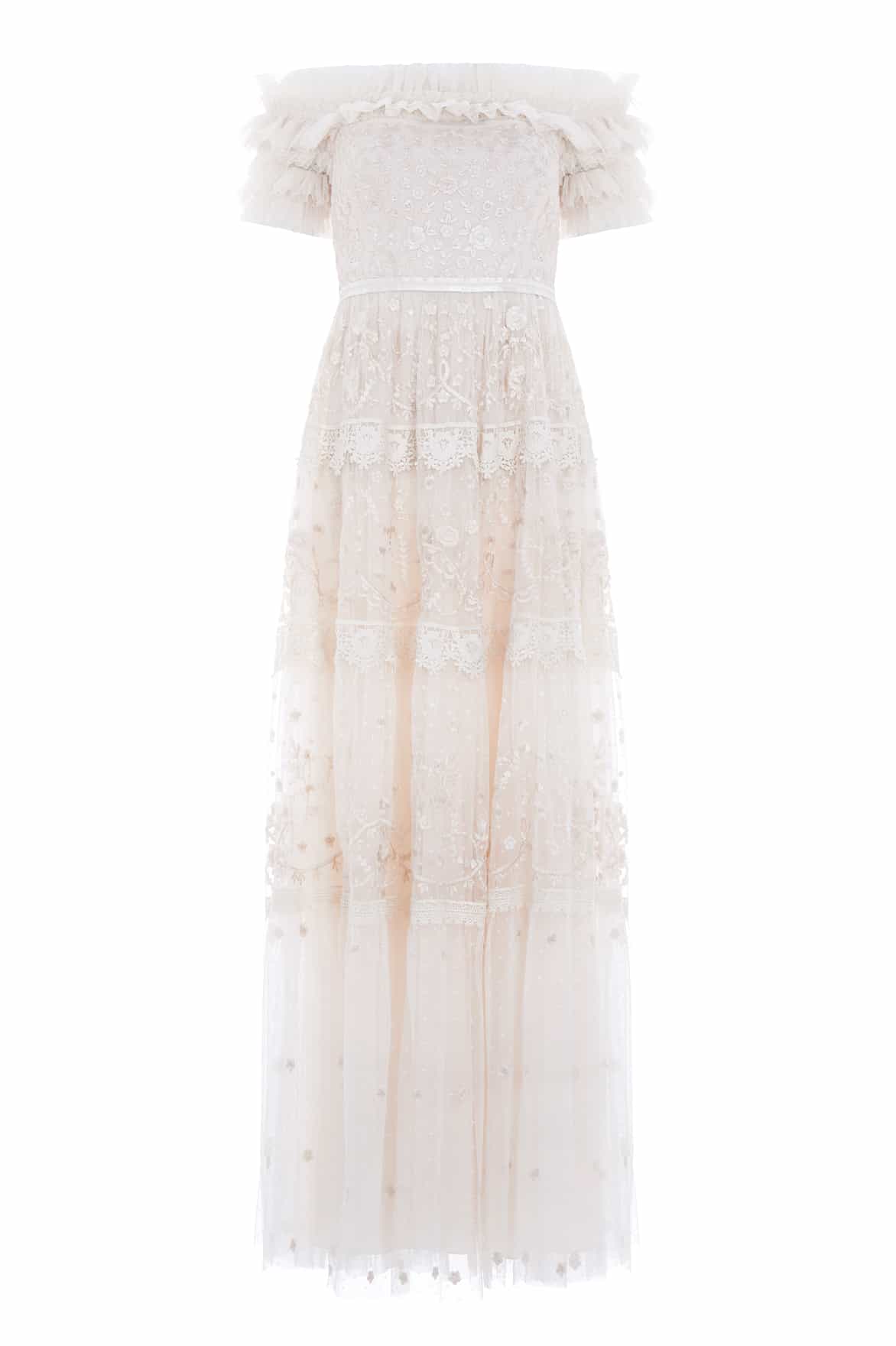 Midsummer Lace Off-Shoulder Gown Cream | Needle & Thread Midsummer Lace Off-Shoulder Gown Cream | Needle & Thread