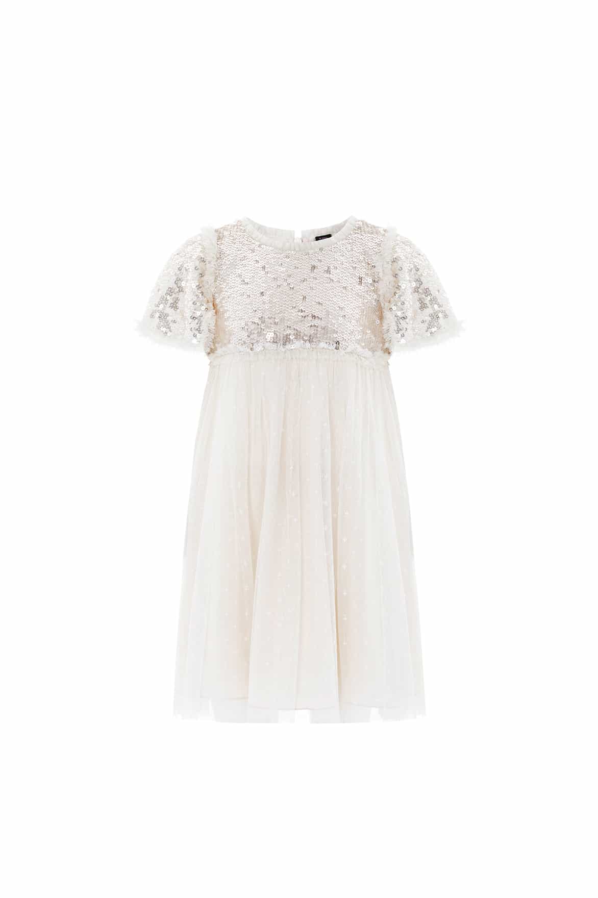 Mila Gloss Bodice Kids Dress – Champagne | Needle & Thread