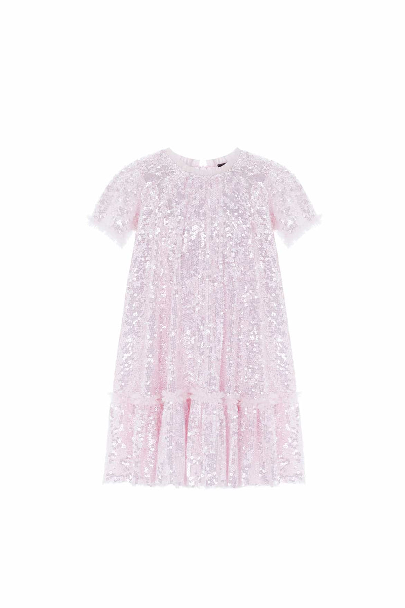 Mila Gloss Kids Dress – Pink | Needle & Thread