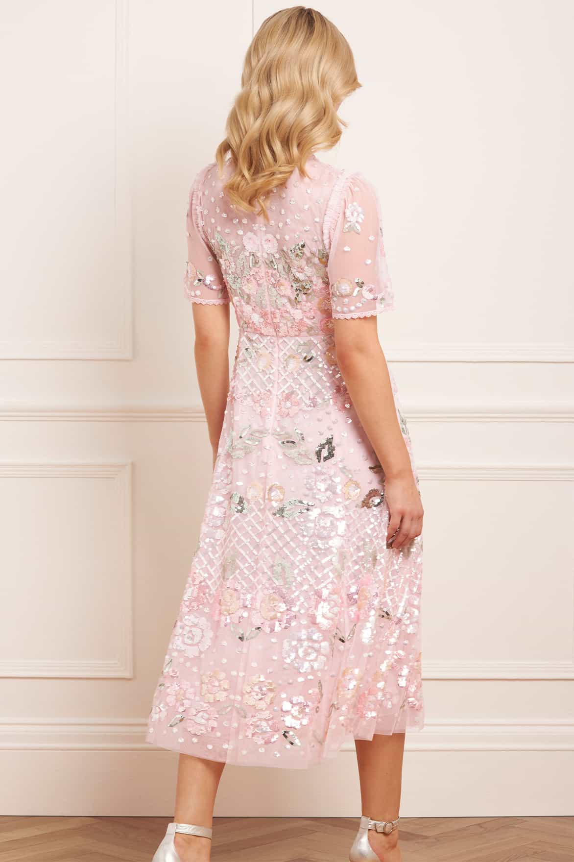 Rosalie Short Sleeve Ballerina Dress Pink | Needle & Thread Rosalie Short Sleeve Ballerina Dress Pink | Needle & Thread