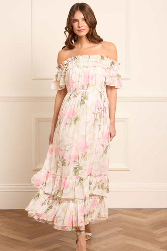 売れ筋商品|||ニードルアンドスレッド Tシャツ レディース トップス ROSE OFF SHOULDER - Top - moonshine/pink ROSEDITSYLUREXOFFSHOULDERTOP-