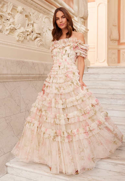 Rose Lisette Off-Shoulder Gown – Multi