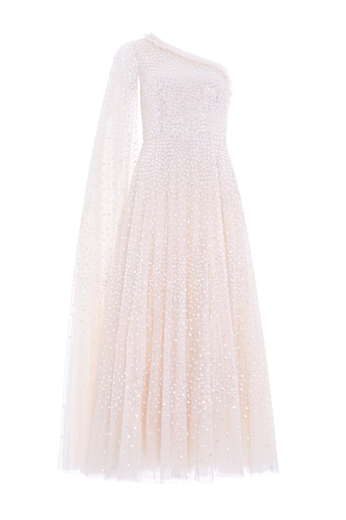 Scatter Dot One-Shoulder Ankle Gown Cream | Needle & Thread Scatter Dot One-Shoulder Ankle Gown Cream | Needle & Thread