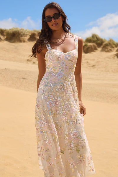 Sequin Paradise Sweetheart Ankle Gown