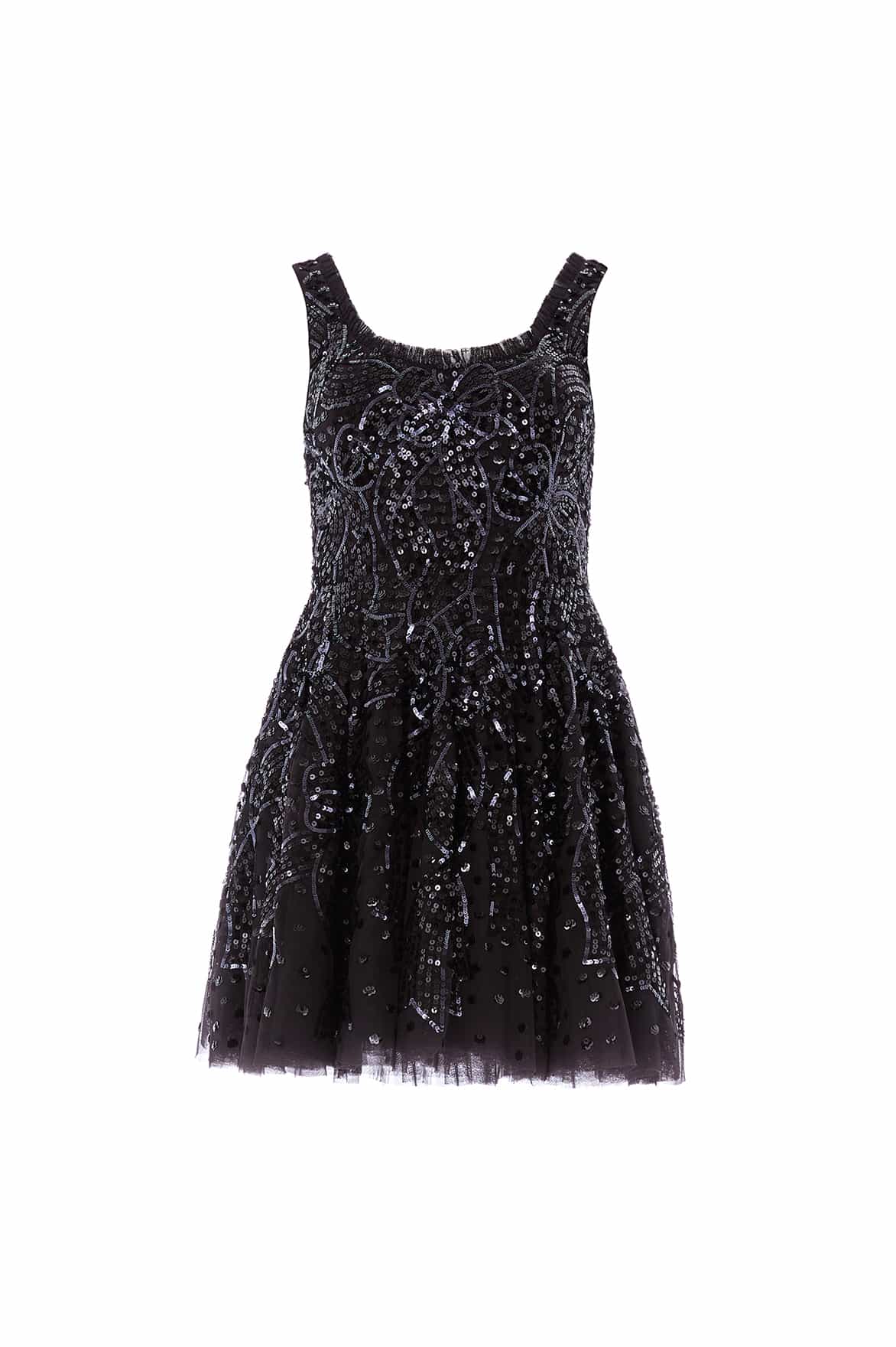 Sequin Ribbon Scoop Neck Micro Mini Dress Sequin Ribbon Scoop Neck Micro Mini Dress
