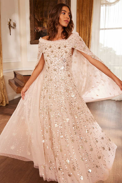 【Estella.K】Bonnie Scallop Long Dress Estella.K Bonnie Scallop Long Dress-WHT-