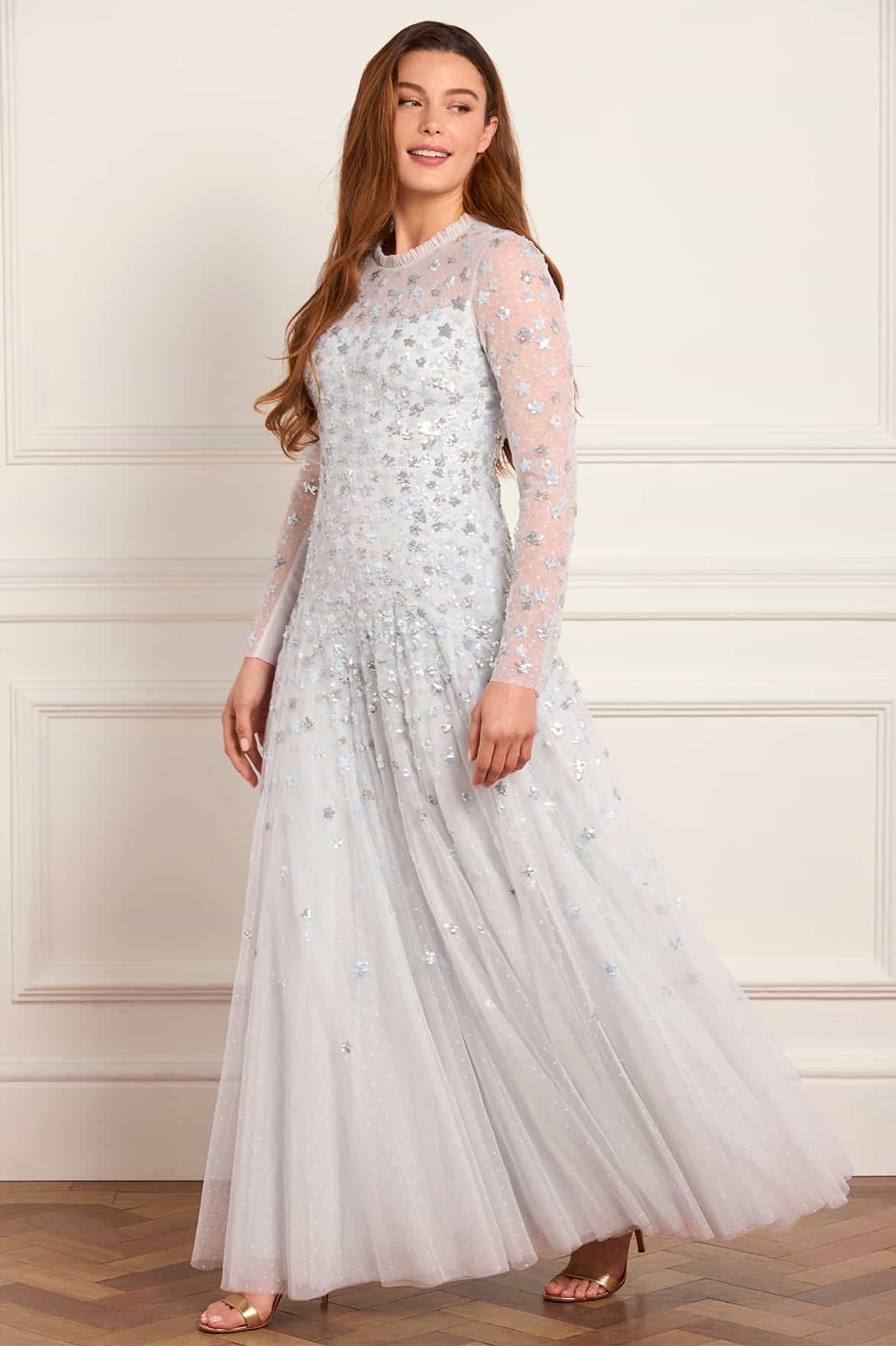 Starry Nights Round Neck Gown – Blue