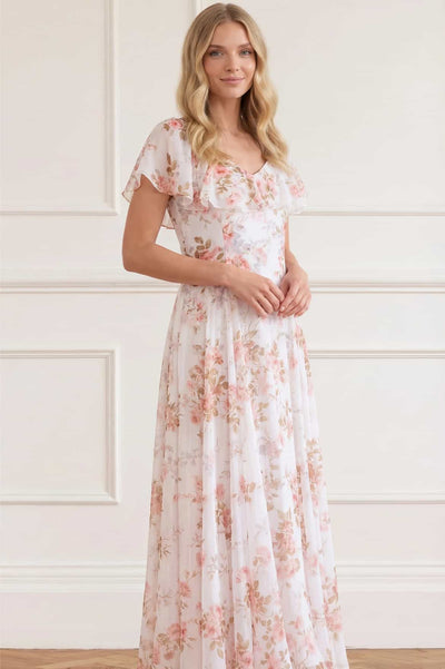 Summer's Rose Georgette Ankle Gown