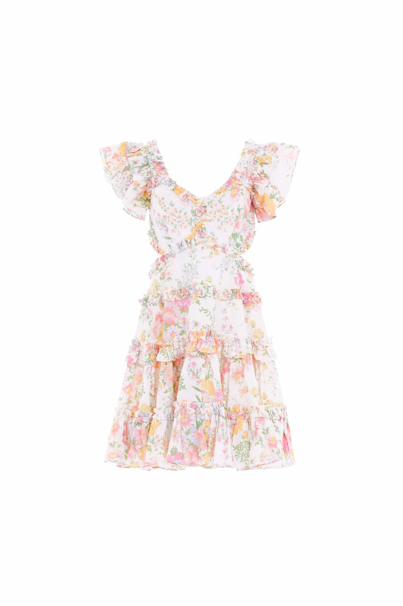 Sunrise Bloom Backless Cotton Micro Mini Dress – Multi | Needle & Thread
