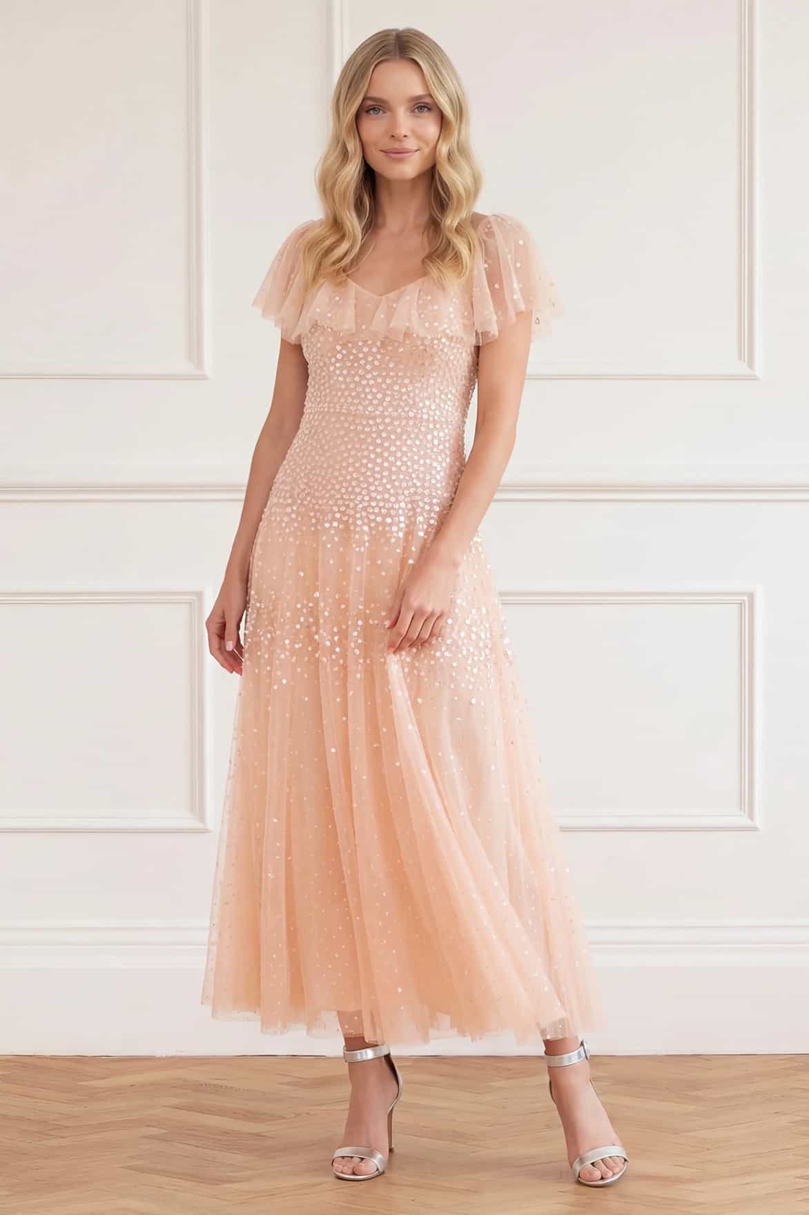 needle and thread formal dresses Everett Bloom Round Neck Ankle Gown