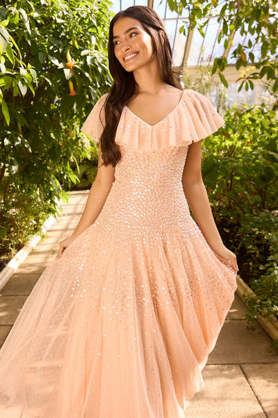 Sunrise Sequin V-Neck Ankle Gown
