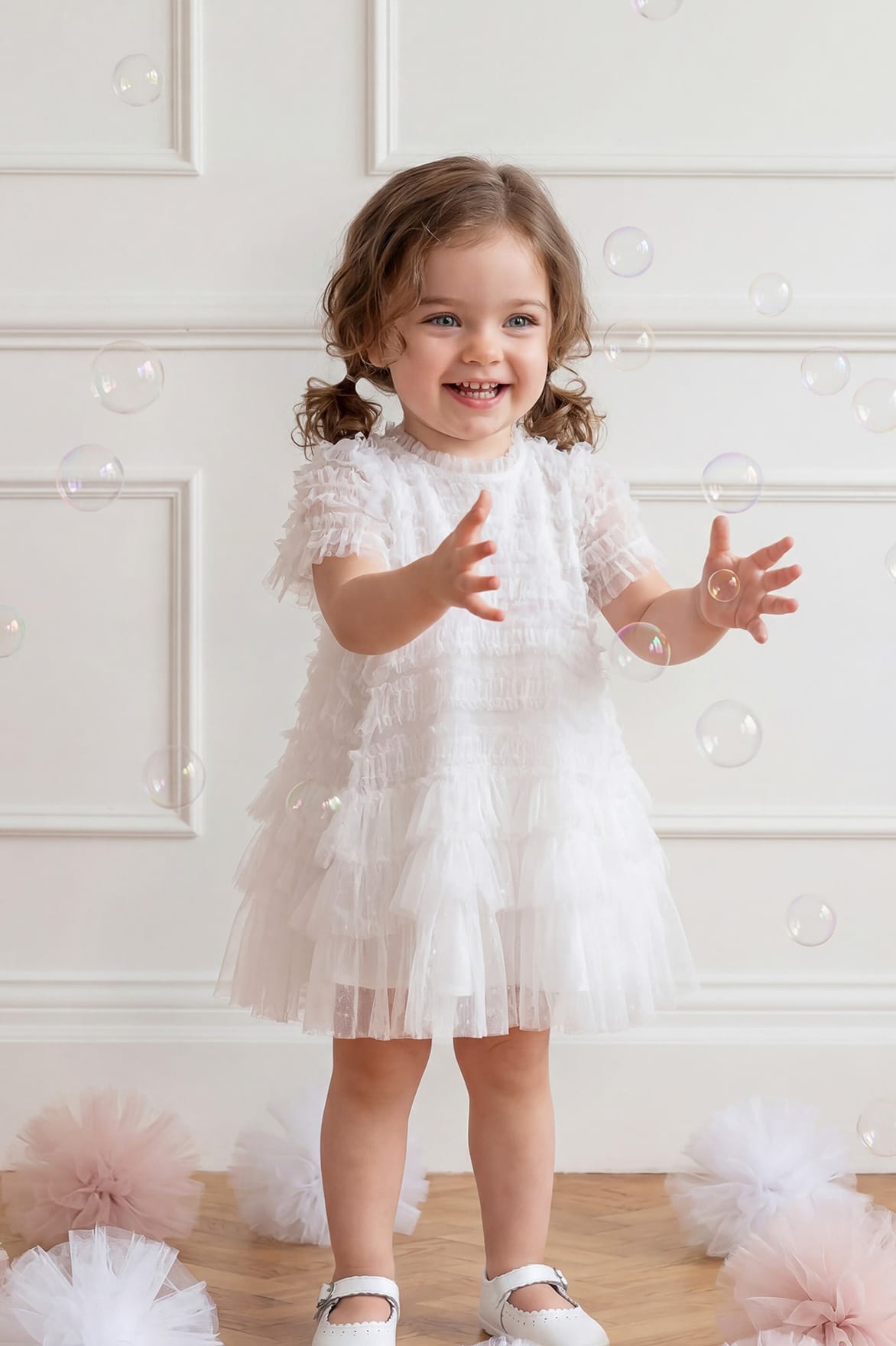 toddler valentine dress Ruffle Baby Green breathable fabric Valentine Ruffle Baby Dress