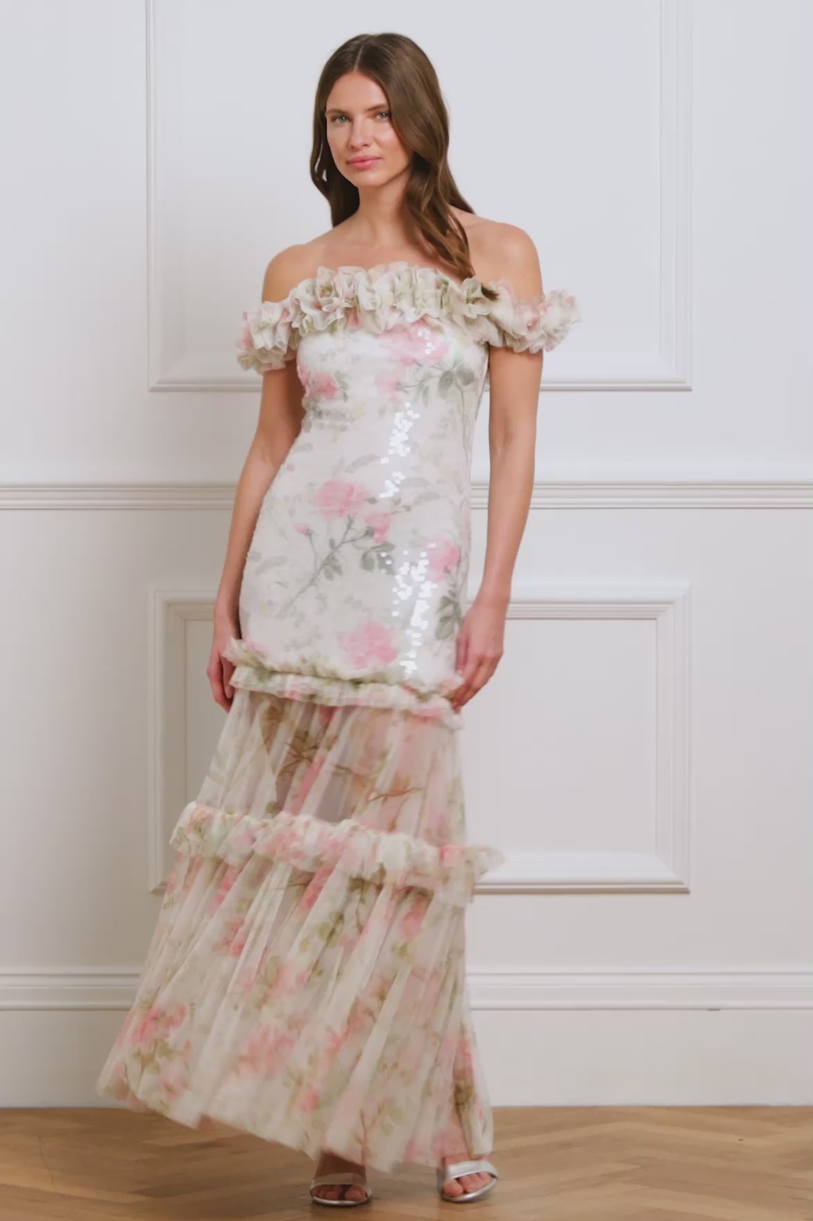 Rose Tallulah Off-Shoulder Gown – Multi | Needle & Thread