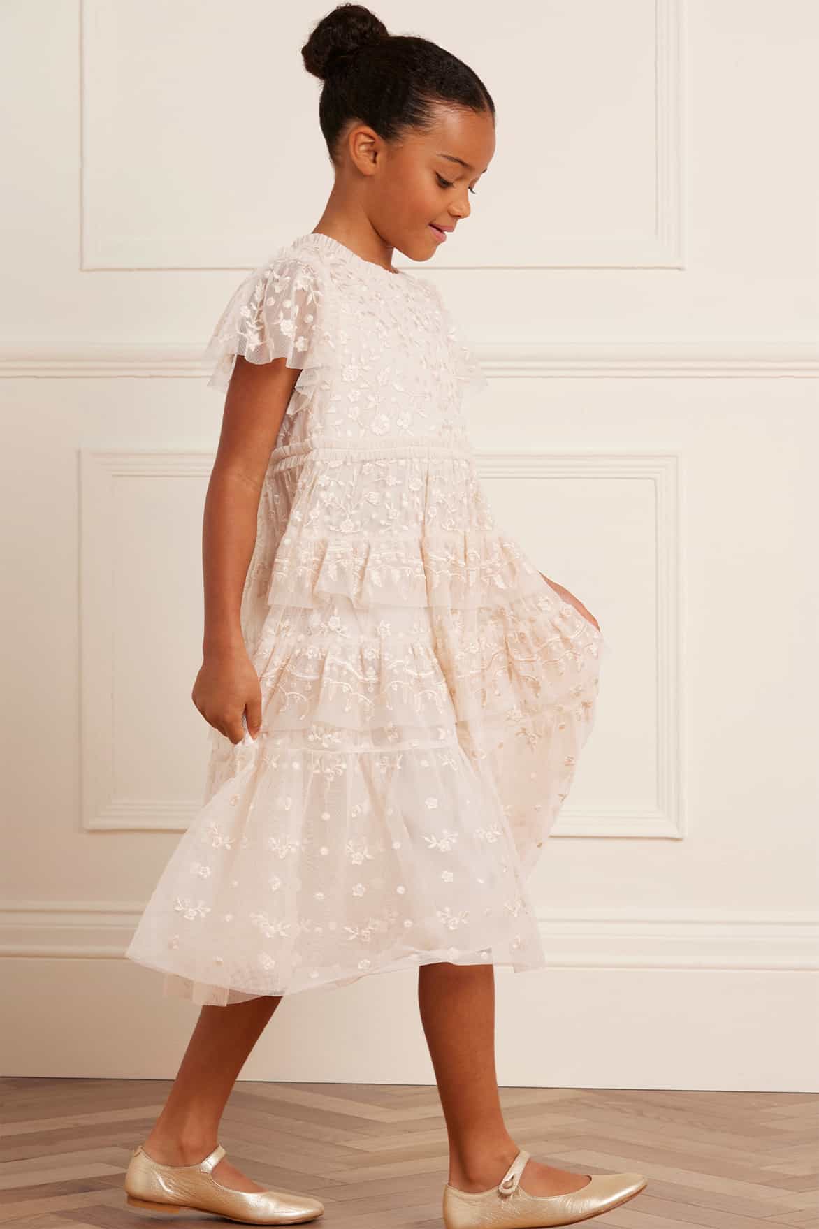 White lace 2024 kids dress