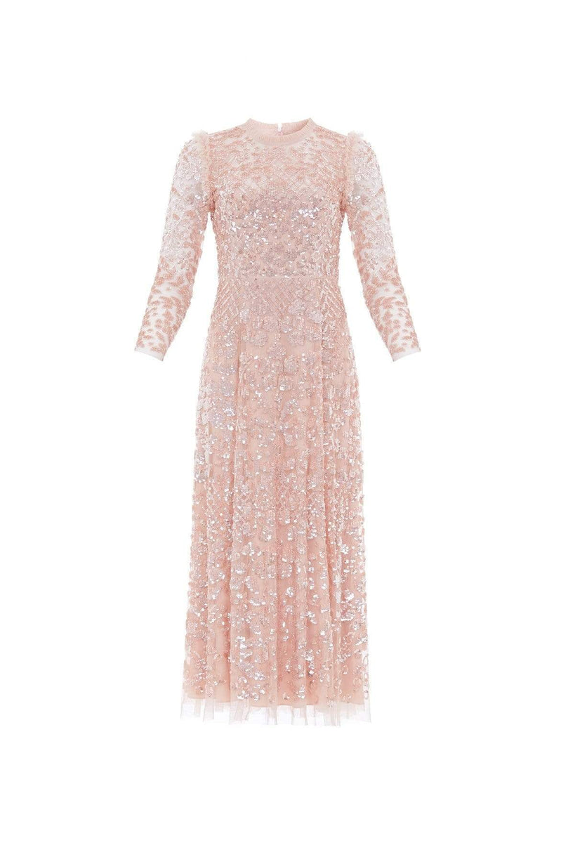 Aurelia Long Sleeve Ballerina Dress – Coral | Needle & Thread
