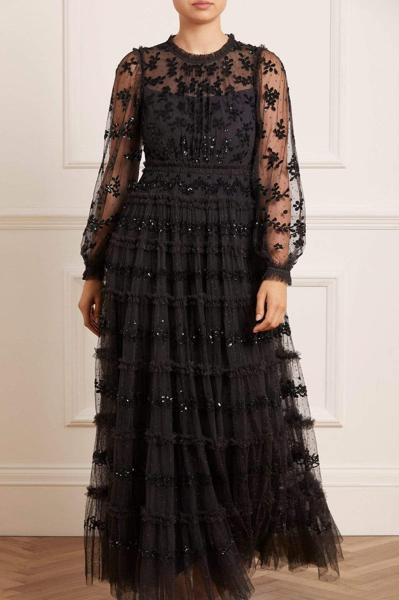 Eve Sequin Gown – Black | Needle & Thread