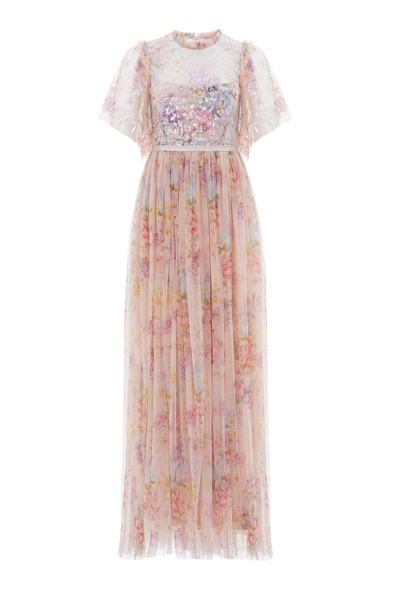 Floral Diamond Bodice Maxi Dress – Multi | Needle & Thread