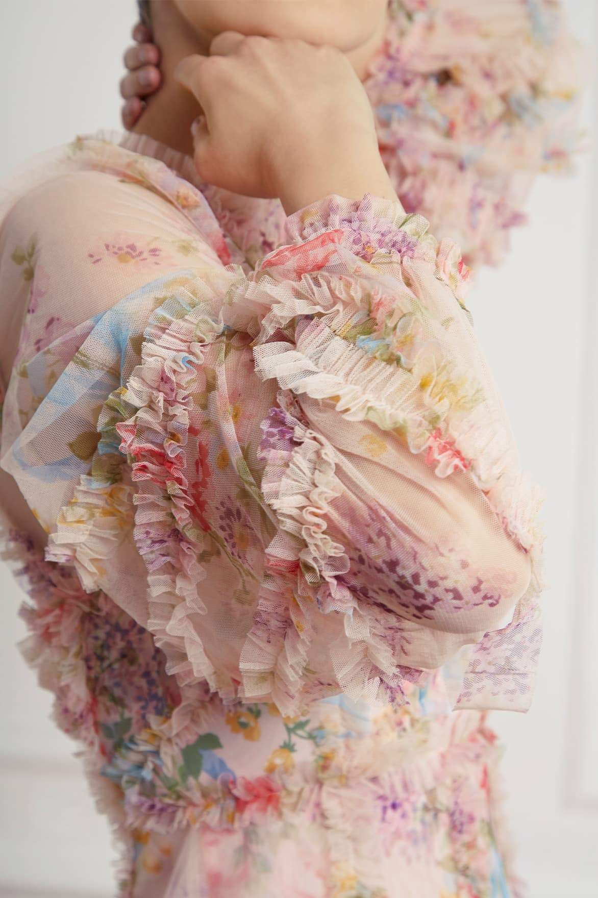 Floral Diamond Ruffle Dress