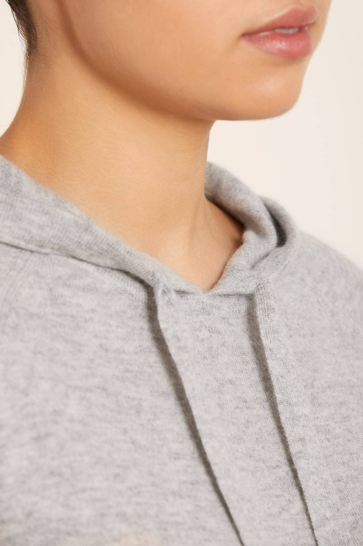 Grey knitted online hoodie