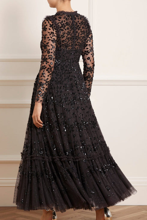 Margot Ankle Gown – Black | Needle & Thread