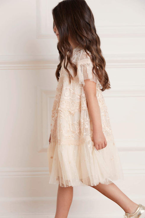 Midsummer Lace Kids Dress - Beige