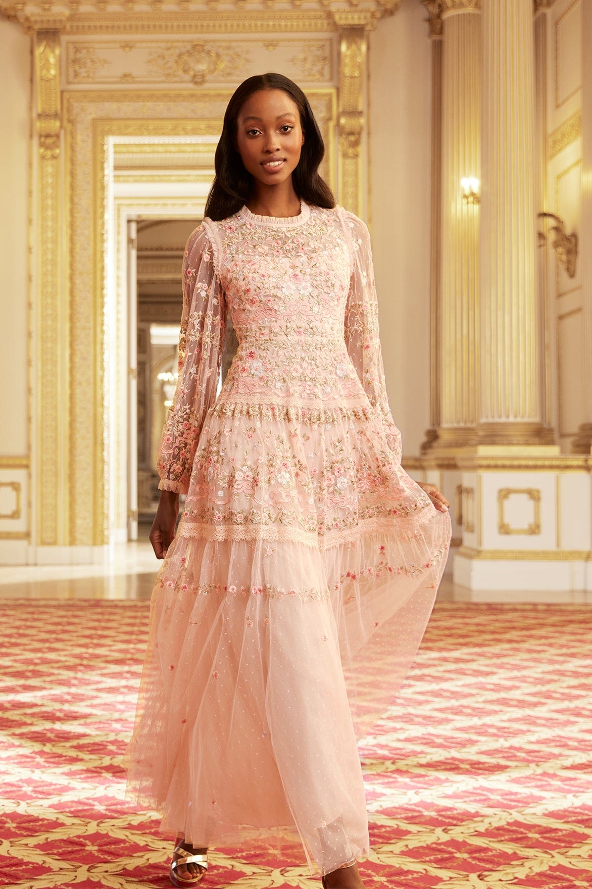 needle and thread pink gown